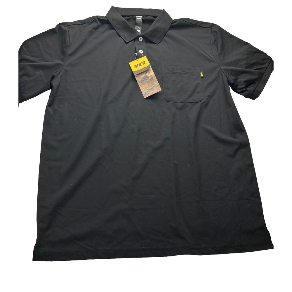 Mier Mens Polo Shirt Large Black Tactical Outdoors